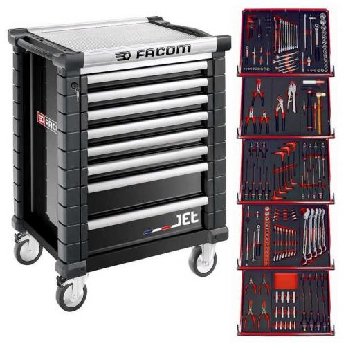 JETCMM175GBNL - Wózek warsztatowy z wyposażeniem, 15 modułów piankowych, czarny