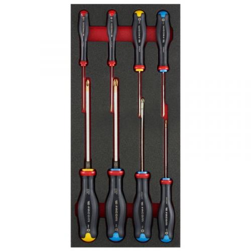 MODM.AT2 - 8-Piece set of Protwist® screwdrivers in foam tray for slotted head screws, Phillips®, Pozidriv®