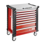 SPOTLIGHT15NKW - Roller cabinet with equipment, 15 modules, red