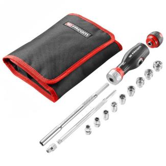 ATCL.3.12PB - Rękojeść z podwójną grzechotką 3 w 1 Protwist® z dwoma uchwytami, 10 nasadek
