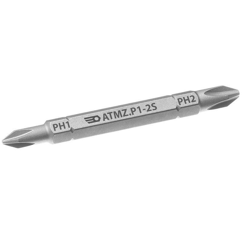 ATMZ.P1-2S - Grot dwustronny 1/4" do śrub z Phillips®, PH1 - PH2, 67 mm ATMZ.P1-2S - Grot dwustronny 1/4" do śrub z Phillips®, PH1 - PH2, 67 mm