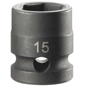 NSS.15A - Nasadka udarowa 1/2" 6-kątna, krótka, metryczna, 15 mm