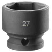 NSS.27A - 1/2" 6-point impact socket, short, metric, 27 mm