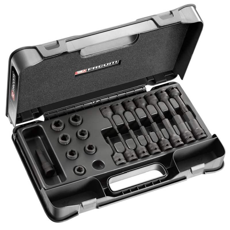 NSS.J23PB - Set of 1/2" impact sockets for hex and Torx screws, 5 - 19 mm, T20 - T60 (23 pcs) NSS.J23PB - Set of 1/2" impact sockets for hex and Torx screws, 5 - 19 mm, T20 - T60 (23 pcs)