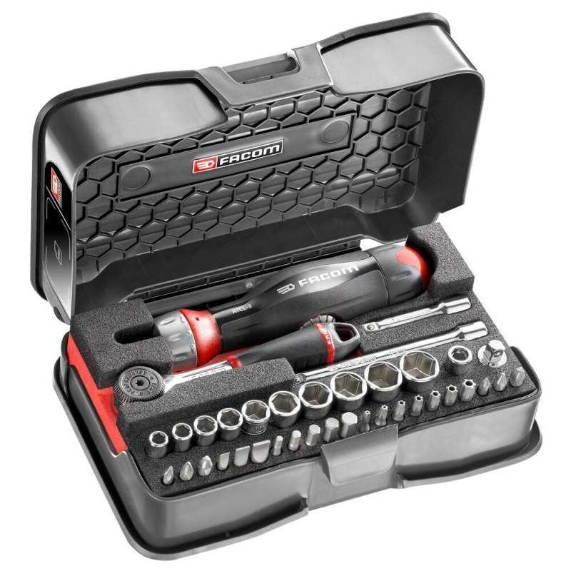 R.161-6ATCL3PB - Zestaw nasadek 1/4" 6-kątnych w kasecie, 5,5 mm - 13 mm i końcówki do dokręcania (38 szt.)