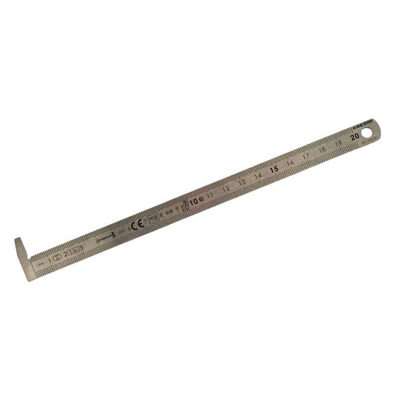 DELA.1052.02 - Linijka ze stali nierdzewnej ze stopką, 200 mm DELA.1052.02 - Linijka ze stali nierdzewnej ze stopką, 200 mm