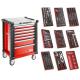 SPOTLIGHT.FOAM.M3 - Workshop cart with equipment, 8 foam modules, red