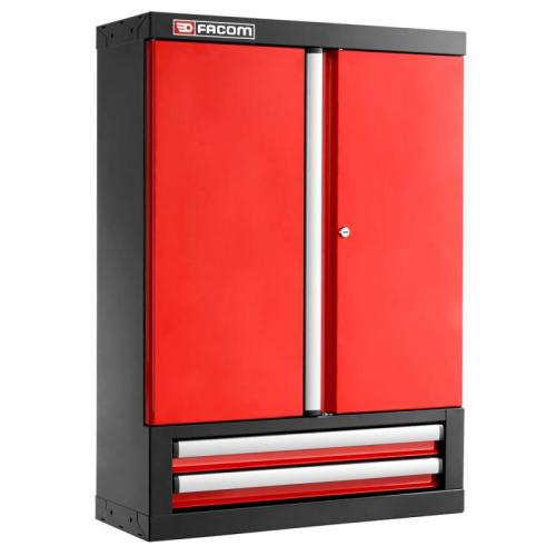 JLS3-2202 - Single top unit Jetline+, 2 solid doors and 2 drawers, red