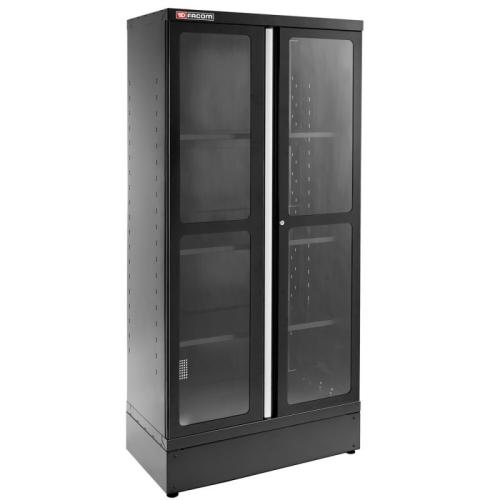 JLS3-A1000PVBS - Jetline+ 2-door cabinet, glazed door, 3 shelves, black