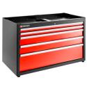 JLS3-MBD5T - Double drawers base units Jetline+, 5 drawers, red