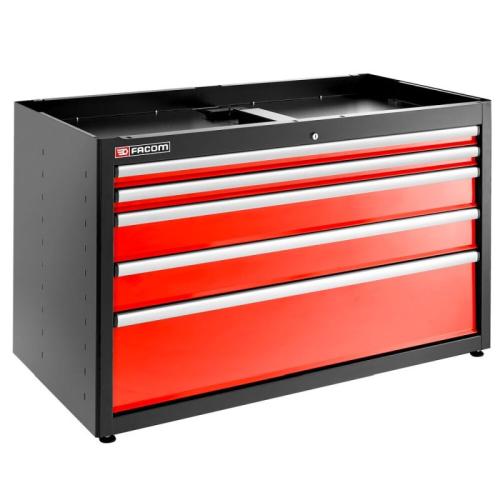 JLS3-MBD5T - Double drawers base units Jetline+, 5 drawers, red
