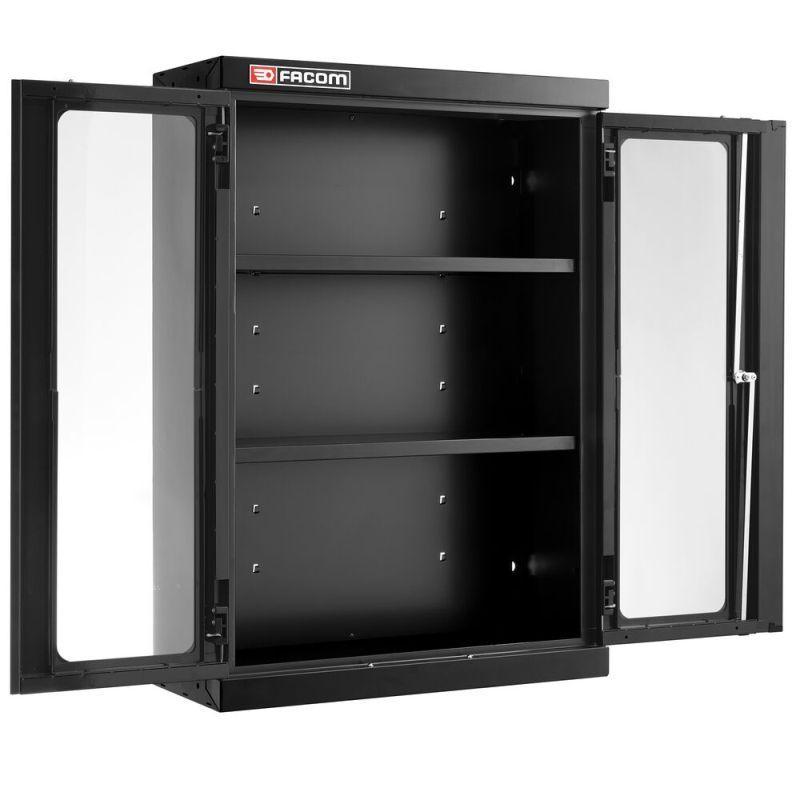 JLS3-MHSPVBS - Szafka wysoka Jetline+, pojedyncza z drzwiami przeszklonymi, 2 pólki, czarna JLS3-MHSPVBS - Szafka wysoka Jetline+, pojedyncza z drzwiami przeszklonymi, 2 pólki, czarna