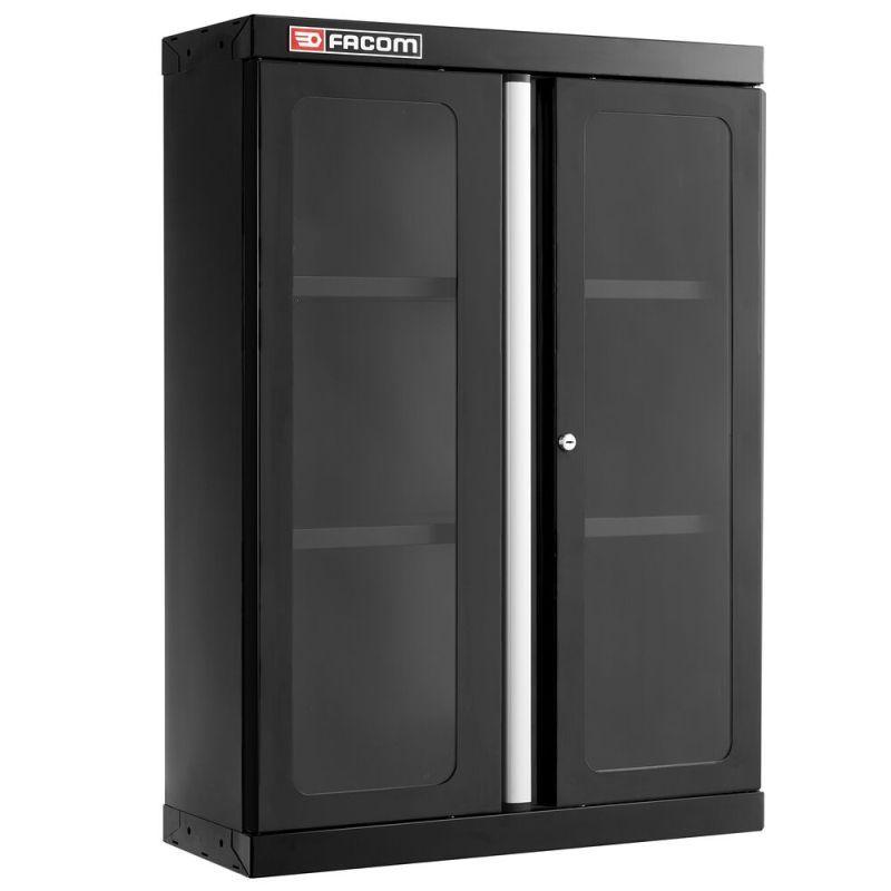 JLS3-MHSPVBS - Szafka wysoka Jetline+, pojedyncza z drzwiami przeszklonymi, 2 pólki, czarna JLS3-MHSPVBS - Szafka wysoka Jetline+, pojedyncza z drzwiami przeszklonymi, 2 pólki, czarna