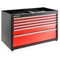 JLS3-MBD6T - Double drawers base units Jetline+, 6 drawers, red