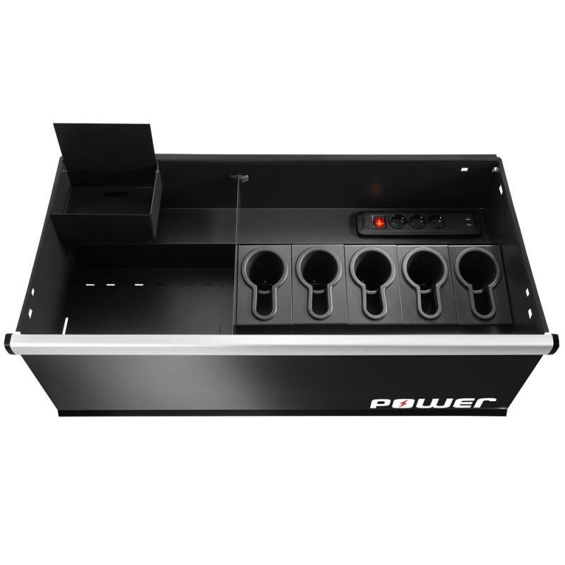 JLS3-MBDPOWERBS - Szafka niska Jetline+, podwójna z szufladą zasilającą, czarna