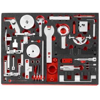 DT.MODFO - Zestaw narzędzi do ustawiania rozrządu FORD OPEL, na wkładce piankowej