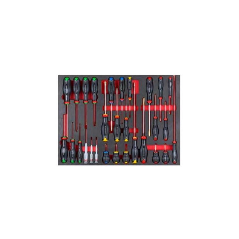 MODM.A456BNL - Moduł 29 wkrętaków Protwist® do śrub z rowkiem, Phillips, Pozidriv i Resistorx, wkładka piankowa