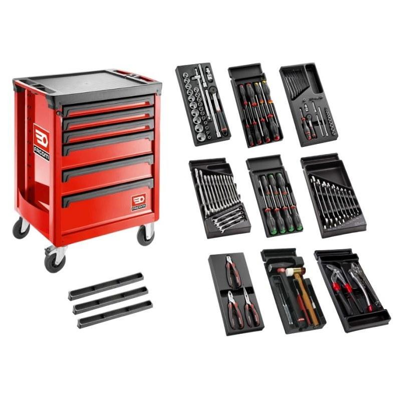 SL.ROLL.6M3 - Roller cabinet with equipment, 9 modules, red SL.ROLL.6M3 - Roller cabinet with equipment, 9 modules, red