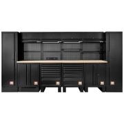 RWS2-10BS - Zestaw mebli ROLL, 3970 mm, blat drewniany, czarny