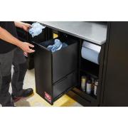 RWS2-MBSERBS - Szafka stojąca z koszem na śmieci i uchwytem na rolkę papieru, czarna