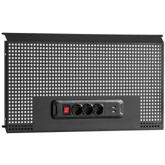 RWS2-PPAV1USBBS - Tablica perforowana do zawieszania na ścianie ROLL, 1 moduł + zestaw gniazdek i USB, czarna