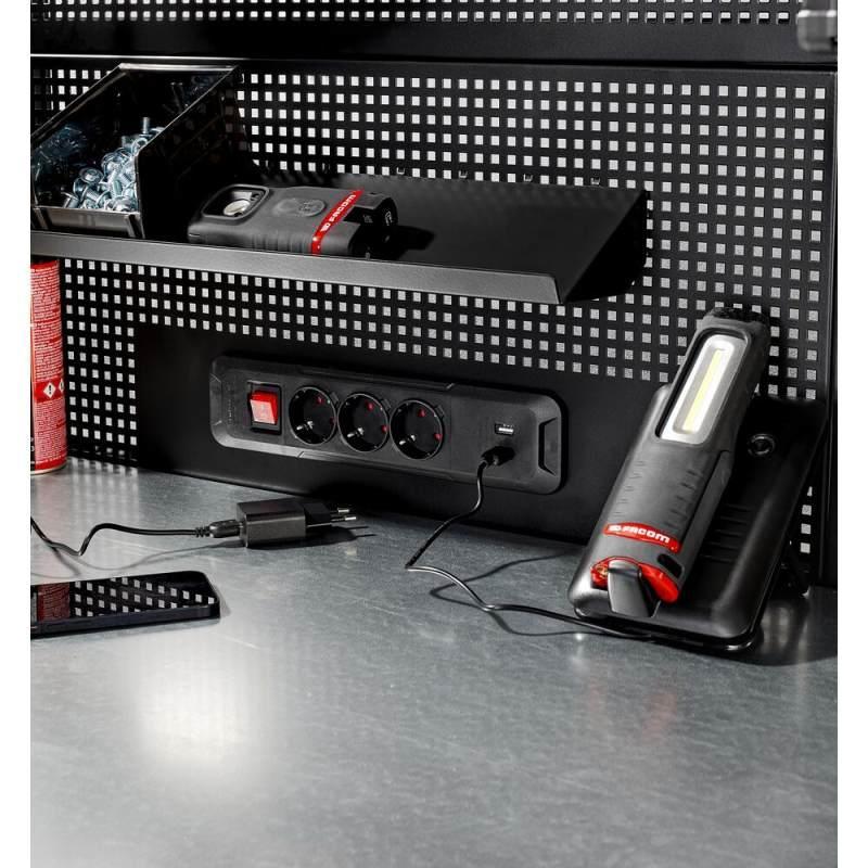 RWS2-PPAV1USBBS - Tablica perforowana do zawieszania na ścianie ROLL, 1 moduł + zestaw gniazdek i USB, czarna RWS2-PPAV1USBBS - Tablica perforowana do zawieszania na ścianie ROLL, 1 moduł + zestaw gniazdek i USB, czarna