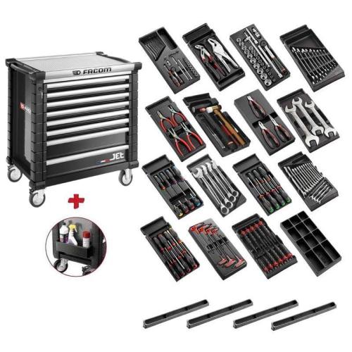 SPOTLIGHT16PKWG - Roller cabinet with equipment, 15 modules, black