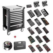 JET.9GM3-250 - Wózek warsztatowy z wyposażeniem, 18 modułów, czarny