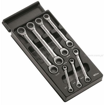 MOD.64J7 - moduł 7 kluczy oczkowych grzechotkowych 12-kątnych od 6 do 19 mm