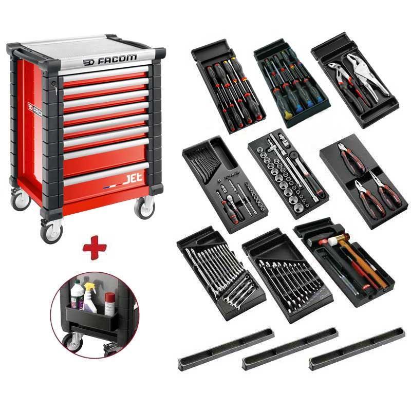 SPOTLIGHTJET8M - Roller cabinet with equipment, 9 modules, red SPOTLIGHTJET8M - Roller cabinet with equipment, 9 modules, red