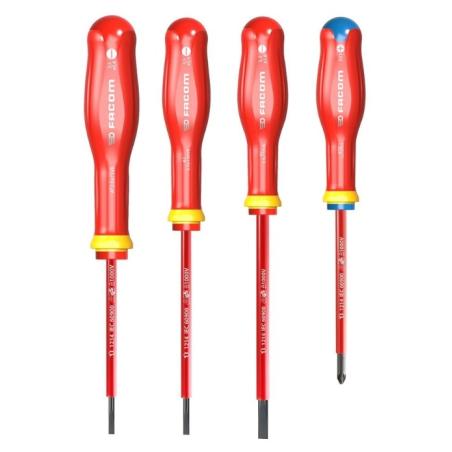 FACOM AT4VEPB - Zestaw 4 wkrętaków izolowanych Protwist® 1000V do śrub z rowkiem ✔ FACOM AT4VEPB - Zestaw 4 wkrętaków izolowanych Protwist® 1000V do śrub z rowkiem ✔