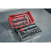 RL.NANO1GRPPB - Zestaw nasadek 1/4" do zaokrąglonych śrub 6-kątnych OGV® GRIP, 5,5 - 14 mm, z grzechotką i akcesoriami (38 szt.)