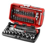 RL.NANO1GRPPB - Zestaw nasadek 1/4" do obrobionych śrub 6-kątnych OGV® GRIP, 5,5 - 14 mm, z grzechotką i akcesoriami (38 szt.)
