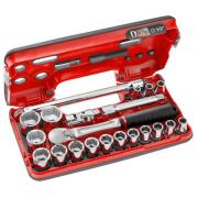 SL.DBOX1GRPPB - 1/2" socket set for OGV® GRIP rounded hex screws, 8 - 32 mm, with ratchet and accessories (21 pcs.)