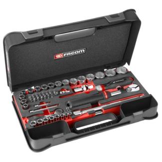 RS.GRPPB - Zestaw nasadek 1/4" i 1/2" do zaokrąglonych śrub 6-kątnych OGV® GRIP, 5,5 - 32 mm, z grzechotką i akcesoriami (61 szt.)