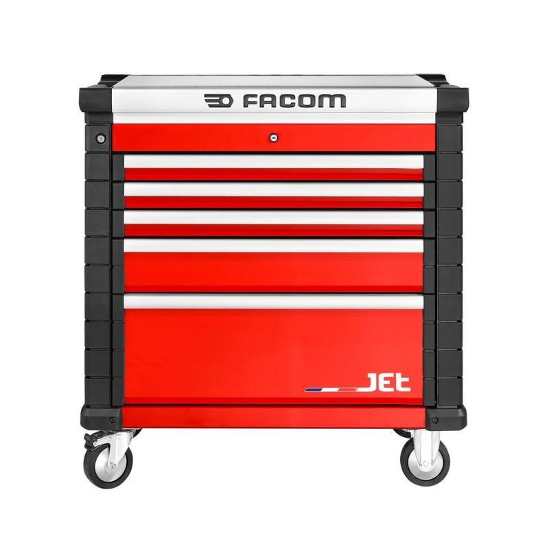 JET.CRT5M4A - Ruchome stanowisko pracy JET, 5 szuflad, 4 moduły na szufladę, czerwone