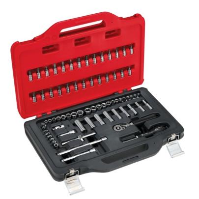 FACOM RL.151-EP72PB - 1/4" socket set 6-point, 12-point, Torx, 4-14 mm, 3/16"-9/16", E4-E10, with ratchet and accessories (72 pc