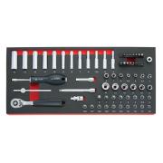 MODM.RL151-66 - Moduł nasadek i akcesoriów 1/4", 2 - 14 mm, T6 - T30 + bity (66 szt.), wkładka piankowa