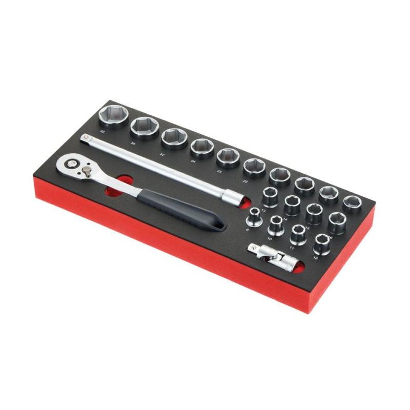 MODM.SL151-21 - Moduł nasadek i akcesoriów 1/2", 8 - 32 mm (21 szt.), wkładka piankowa