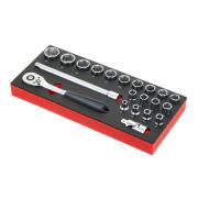 FACOM MODM.SL151-21 - 1/2" socket and accessories module, 8 - 32 mm (21 pcs), foam insert ✔