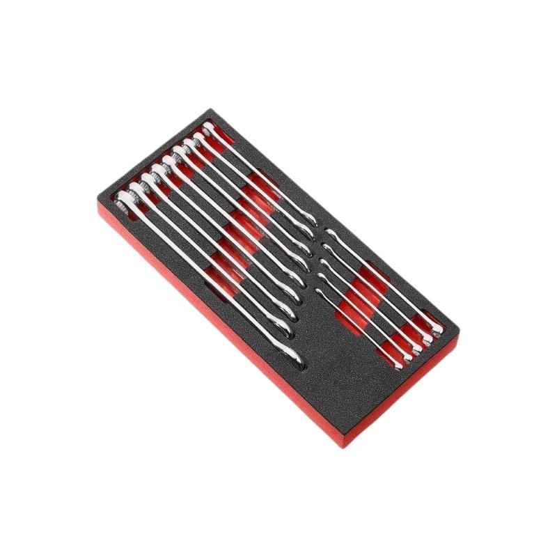 MODM.441 - Moduł kluczy oczkowo-płaskich długich do obrobionych śrub 6-kątnych OGV® GRIP, 7 - 22 mm (14 szt.), wkładka piankowa