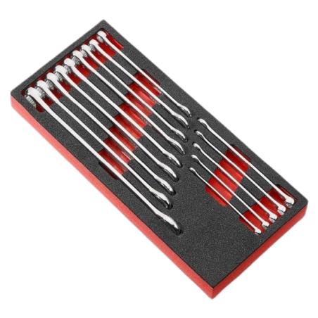 MODM.441 - Moduł kluczy oczkowo-płaskich długich do obrobionych śrub 6-kątnych OGV® GRIP, 7 - 22 mm (14 szt.), wkładka piankowa