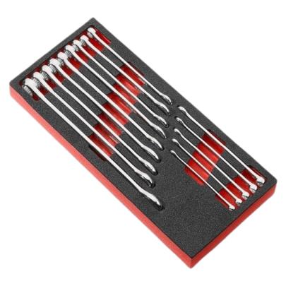 MODM.441 - Moduł kluczy oczkowo-płaskich długich do obrobionych śrub 6-kątnych OGV® GRIP, 7 - 22 mm (14 szt.), wkładka piankowa