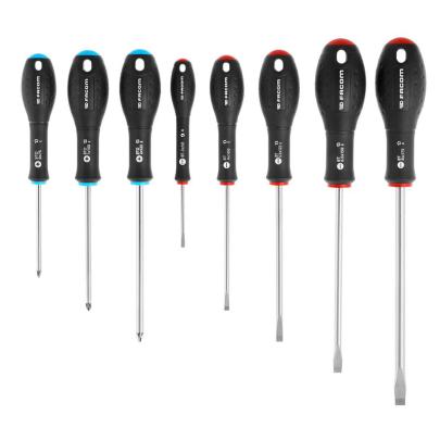 BTDJ8PB - Set of 8 Ergotwist® screwdrivers for slotted and Pozidriv® screws, 3 - 8 mm, PZ0 - PZ2