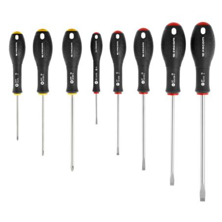 BTPJ8PB - Set of 8 Ergotwist® screwdrivers for slotted and Phillips® screws, 3 - 8 mm, PH0 - PH2