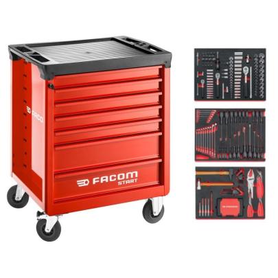 FACOM START.M3ACM2 - Roller cabinet with equipment, 3 modules, red ✔