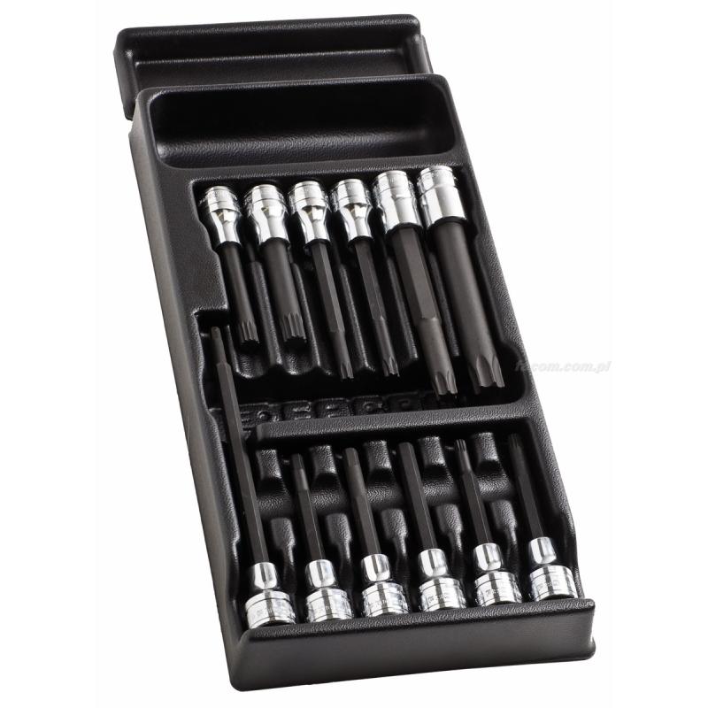 MOD.SHP - moduł 12 nasadek 1/2" 6-kątnych z końcówkami długimi jednoczęściowymi