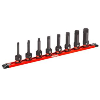 NSH.GRP.J8PB - Zestaw nasadek udarowych 1/2" trzpieniowych do obrobionych śrub OGV® GRIP, 6 - 17 mm (8 szt.)