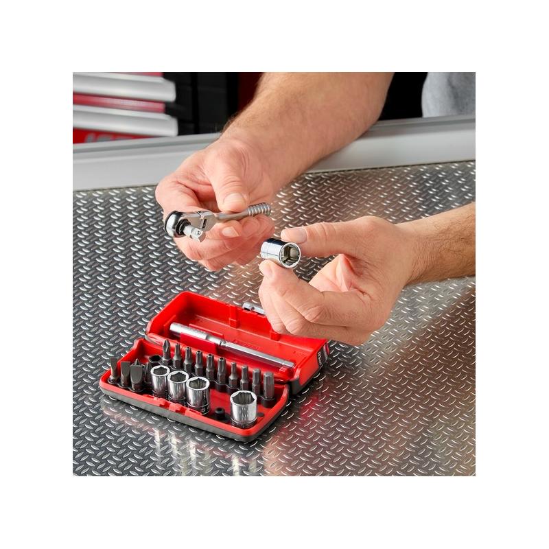 R1PICOGRPPB - OGV® GRIP 1/4" Screwdriver/Wrench Set with Compact R.180 Flex Ratchet, 6 - 13 mm Sockets