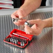 R1PICOGRPPB - Zestaw do dokręcania/przykręcania 1/4" OGV® GRIP z kompaktową grzechotką flex R.180, nasadki 6 - 13 mm